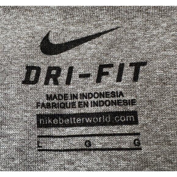 Nike Shirt Gray Swoosh Thatcher Dri Fit Short Sleeve T-shirt Men’s Size Large - Picture 6 of 10